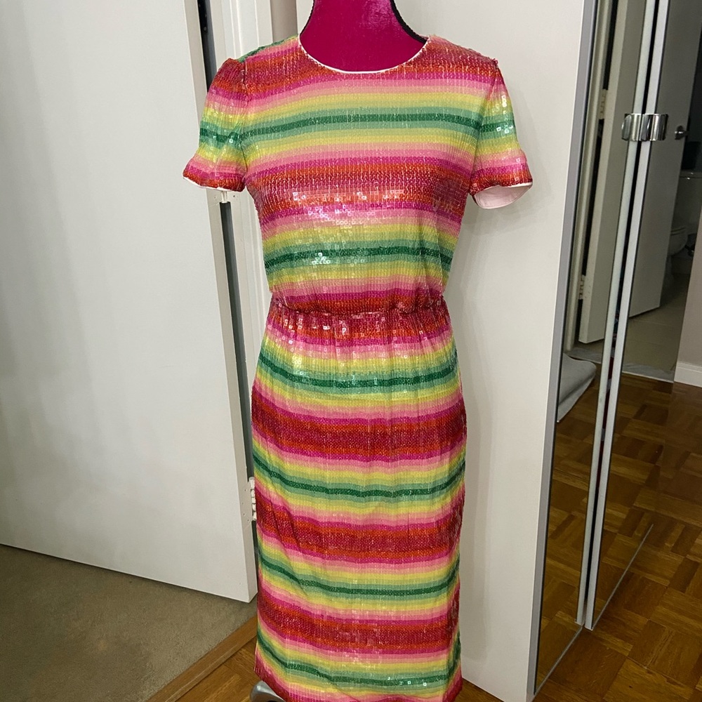 J.crew watermelon Sequin dress 00 NWT